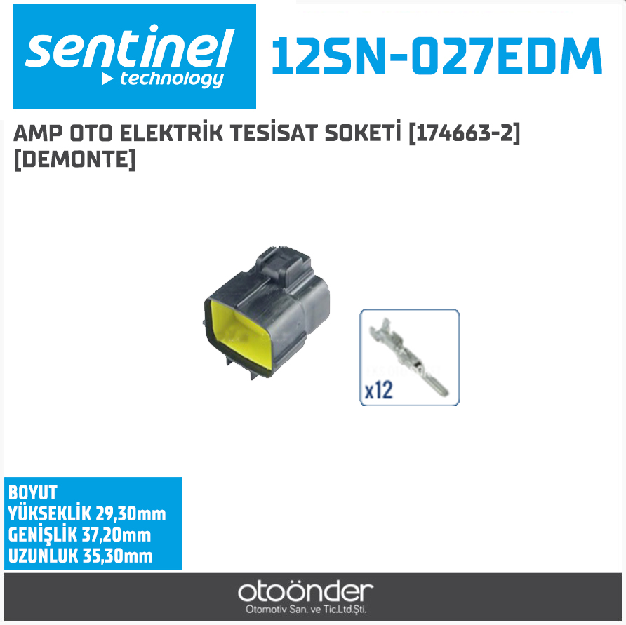 AMP OTO ELEKTRİK TESİSAT SOKETİ [174663-2]. [DEMONTE]