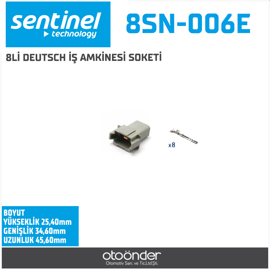 DEUTSCH OTO ELEKTRİK TESİSAT SOKETİ[DT04-8P][DEMONTE][İŞ MAKİNESİ]