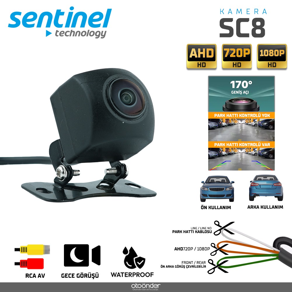 KAMERA KELEBEK  GENİŞ AÇI AHD 720P VE 1080P. ÖN ARKA GÖRÜŞ ÇEVRİLEBİLİR PARK HATTI KONTROLÜ