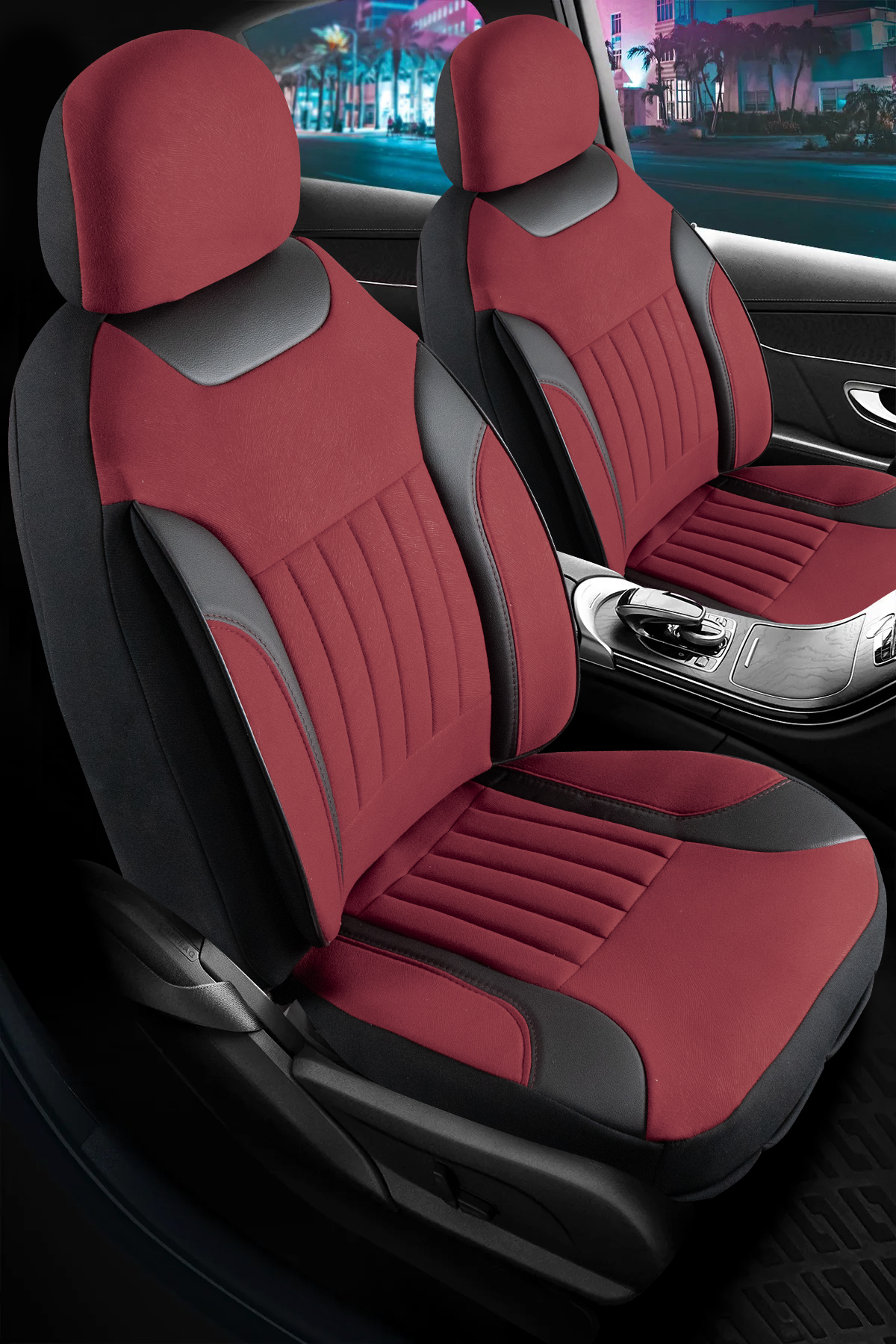 EDİTİON TAY TÜYÜ OTO KILIFI FERMUARLI. BORDO