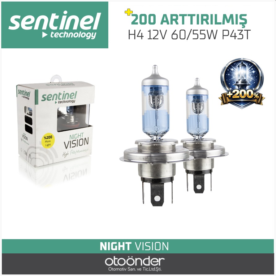 NIGHT VISION ARTIRIMLI AMPÜL %200 12V 60/55W P43T