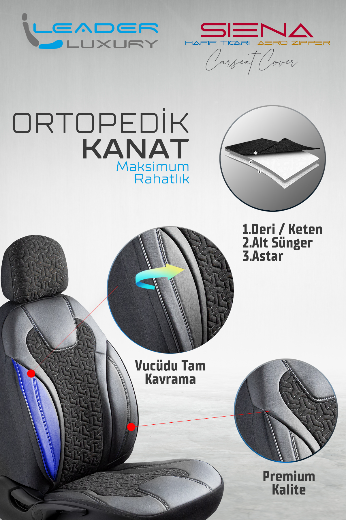 HAFİF TİCARİ ARAÇ SİENA OTO KILIFI SİYAH
