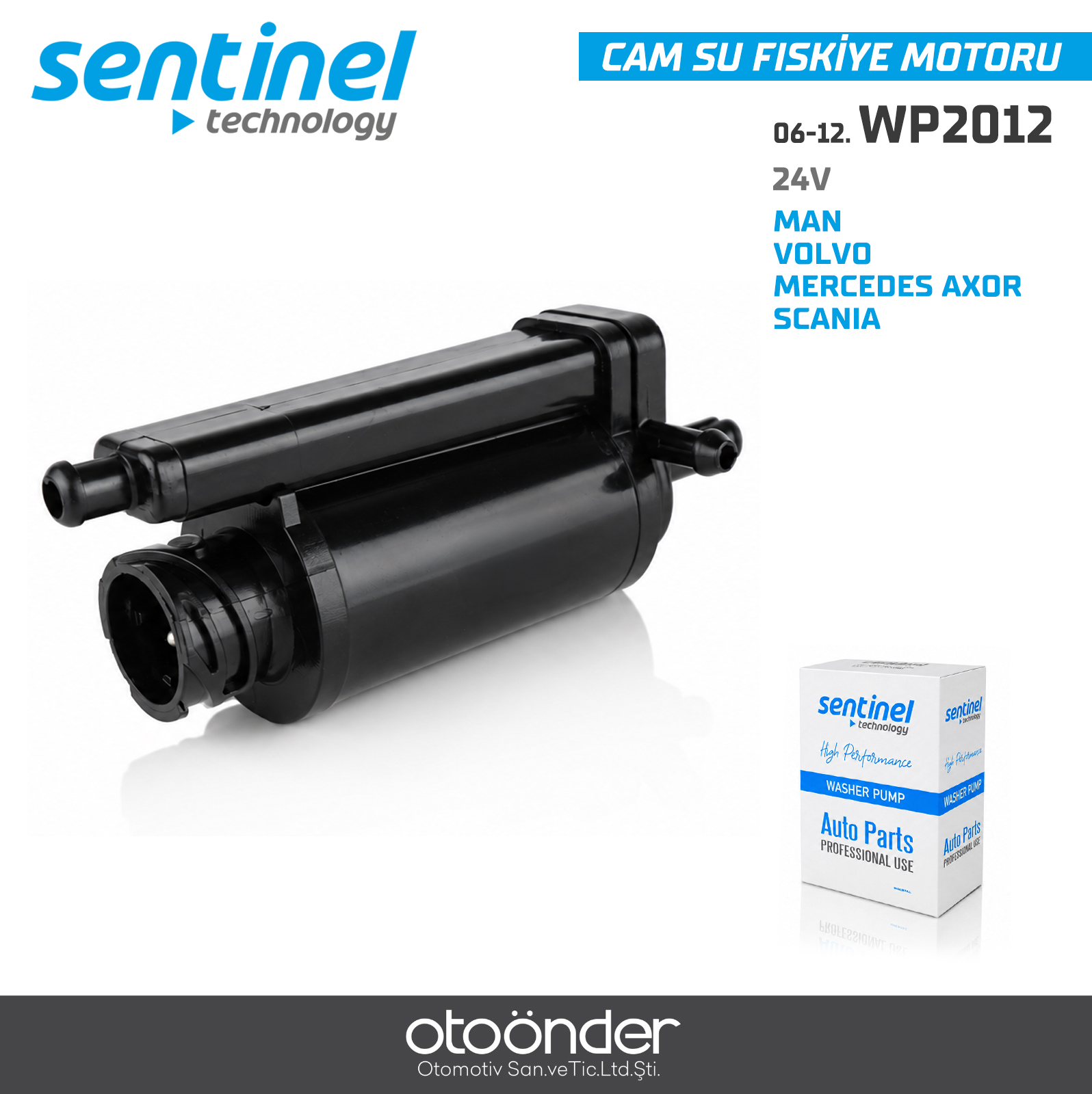 CAM SU FİSKİYE MOTORU 24V MAN/VOLVO/MERCEDES AXOR/ SCANIA SOKETLİ