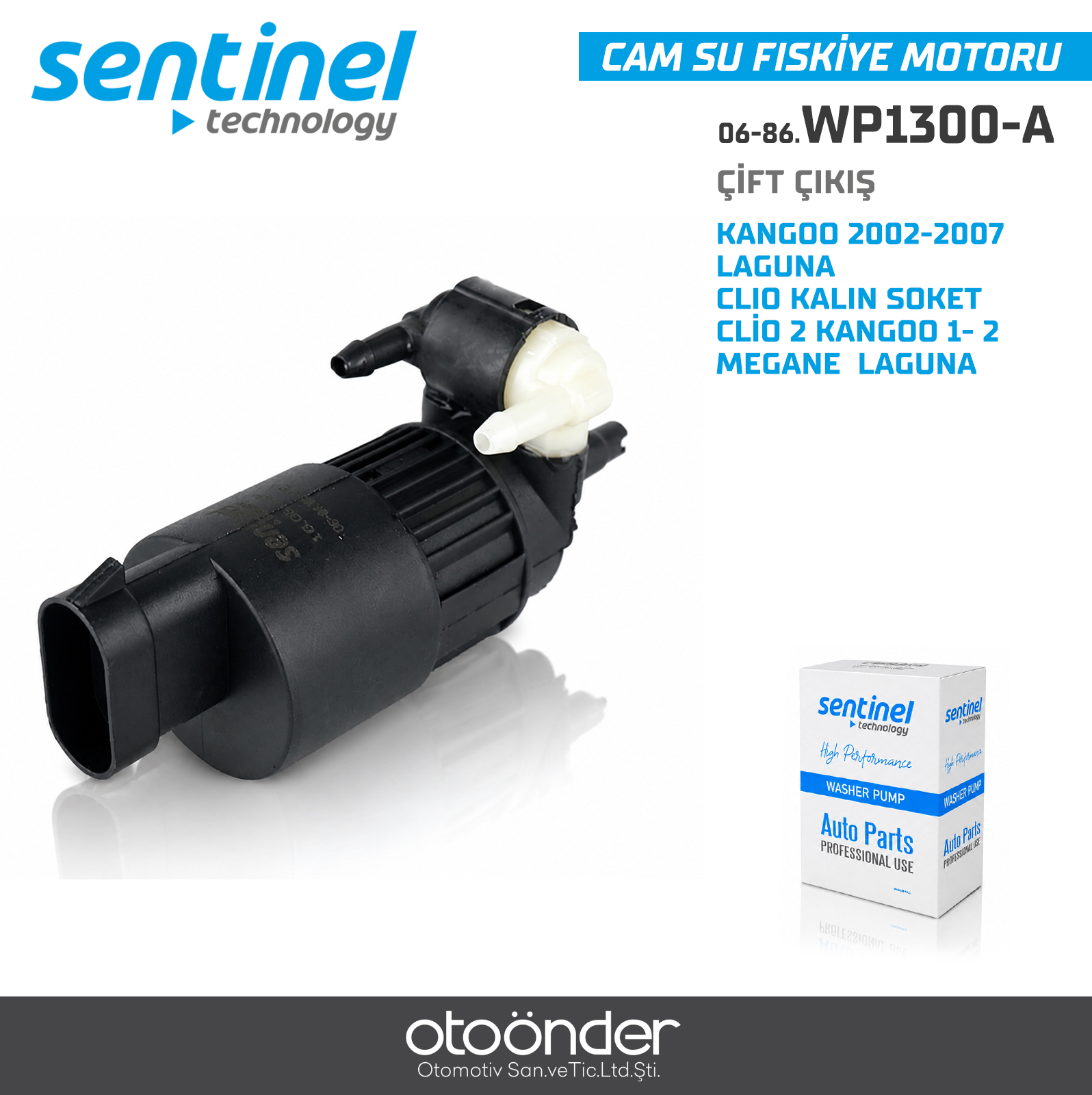 CAM SU FİSKİYE  MOTORU   ÇİFT ÇIKIŞ KANGOO 2002-2007/LAGUNA/CLIO KALIN SOKET ... CLİO 2 KANGOO 1- 2  MEGANE  LAGUNA