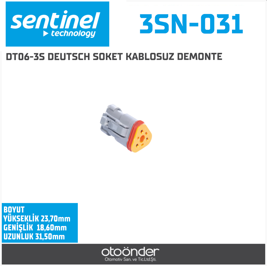 DT06-3S DEUTSCH SOKET KABLOSUZ DEMONTE