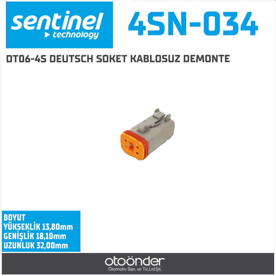 DT06-4S DEUTSCH SOKET KABLOSUZ DEMONTE