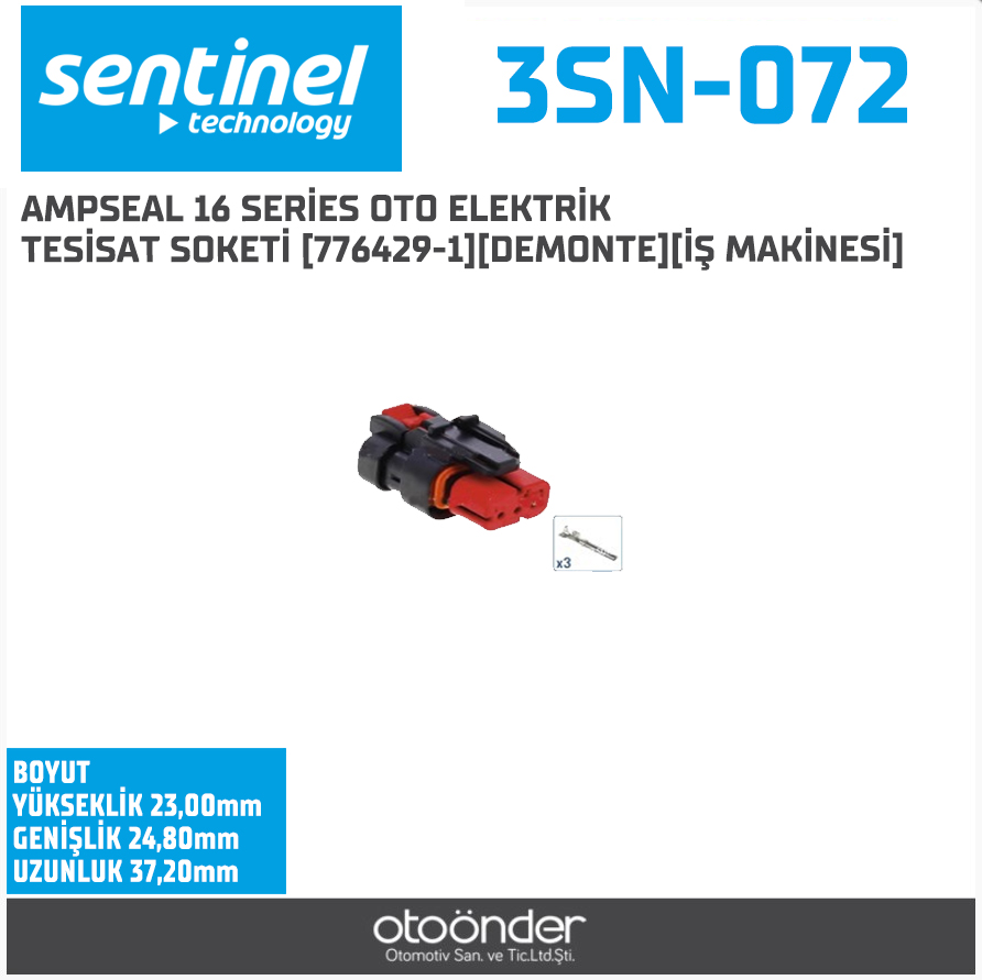 AMPSEAL 16 SERİES OTO ELEKTRİK TESİSAT SOKETİ [776429-1][DEMONTE][İŞ MAKİNESİ]