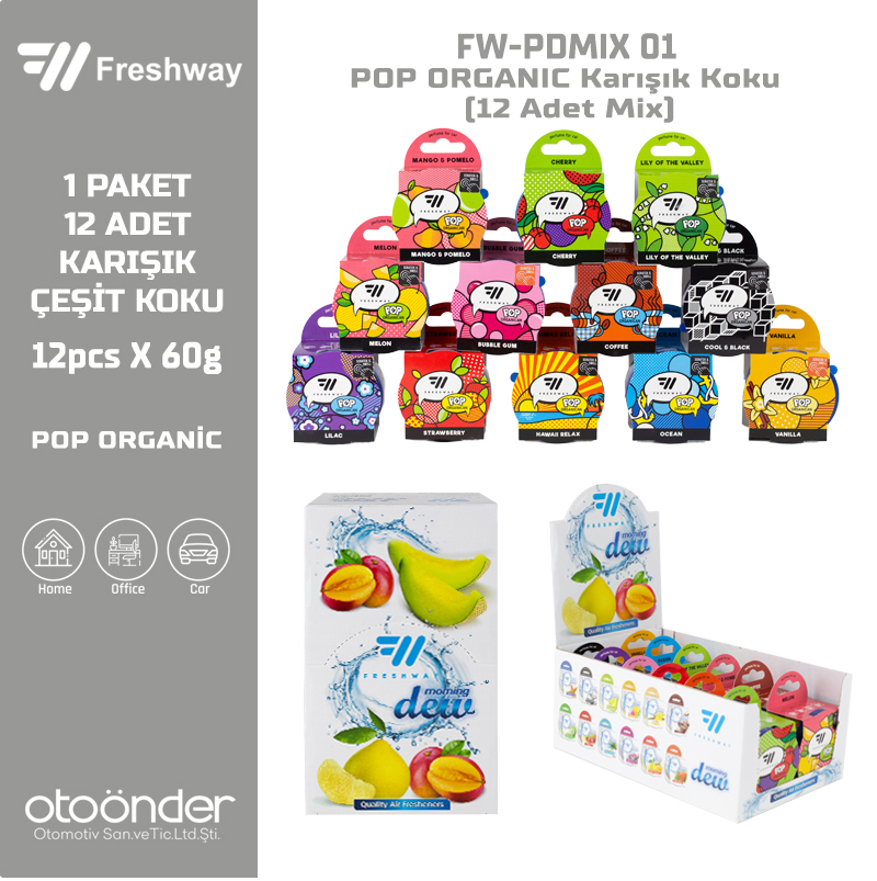 Pop Organican Koku Karışık MIX ( 12 Adet Var )Fresh Way