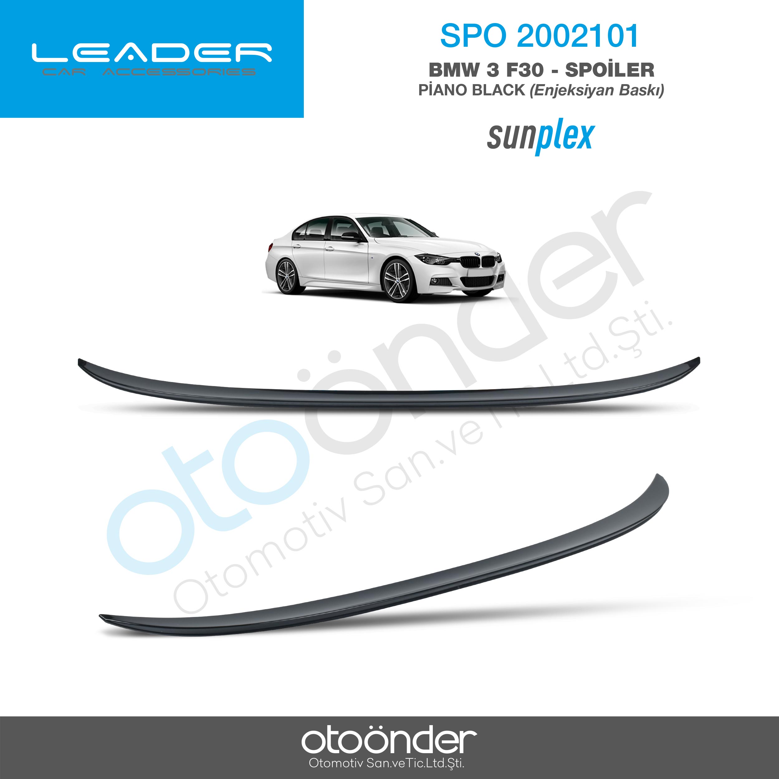 BMW 3 F30 SPOİLER 2012-2018  PİANO BLACK(ENJEKSİYON BASKI)