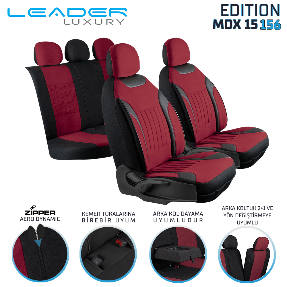 EDİTİON TAY TÜYÜ OTO KILIFI FERMUARLI. BORDO