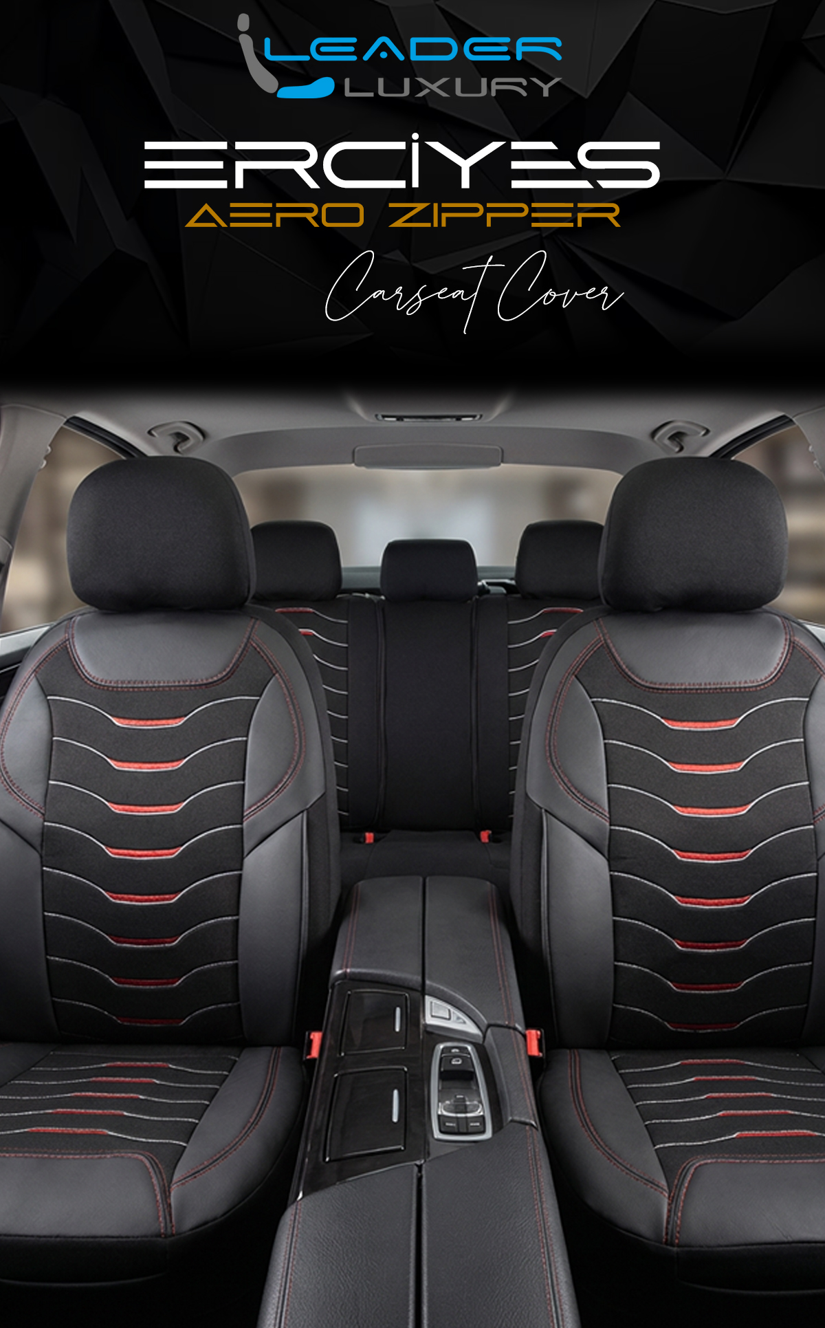 ERCİYES KETEN OTO KILIFI FERMUARLI. DARK SİYAH