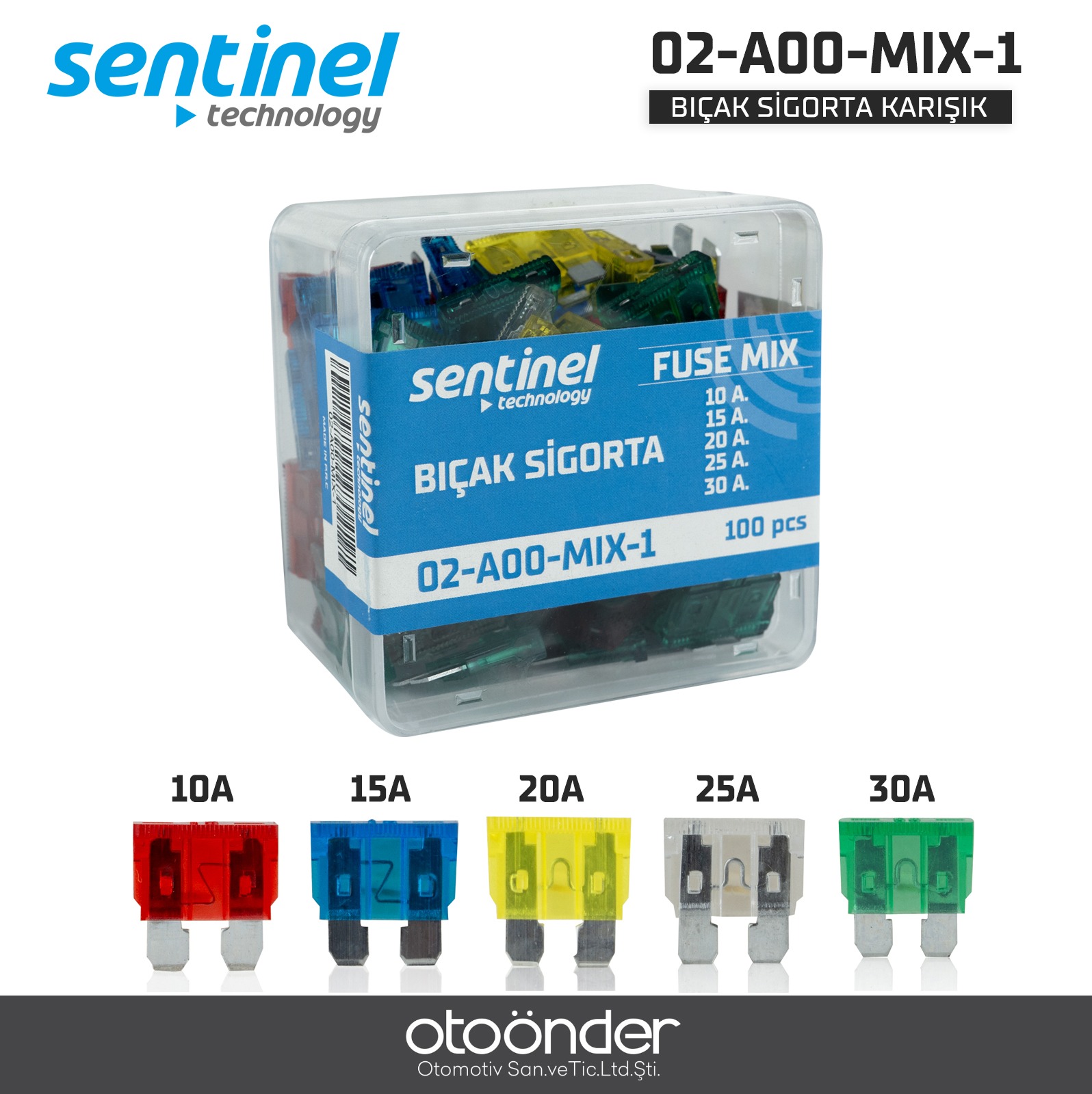 BIÇAK SİGORTA KARIŞIK 100 ADET