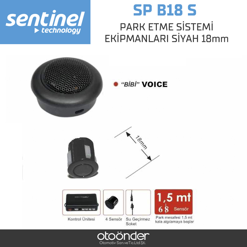 PARK ETME SİSTEMİ EKİPMANLARI SİYAH 18mm