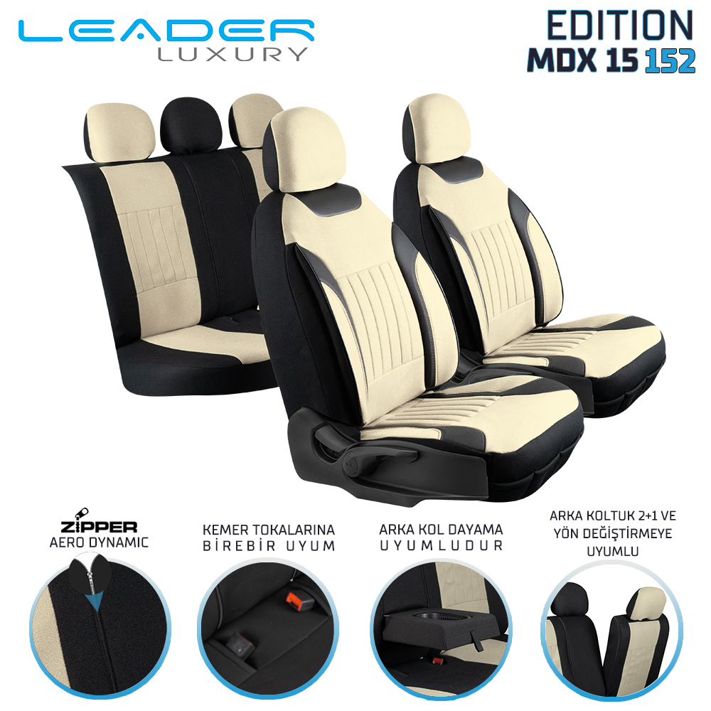 EDİTİON TAY TÜYÜ OTO KILIFI FERMUARLI. BEJ