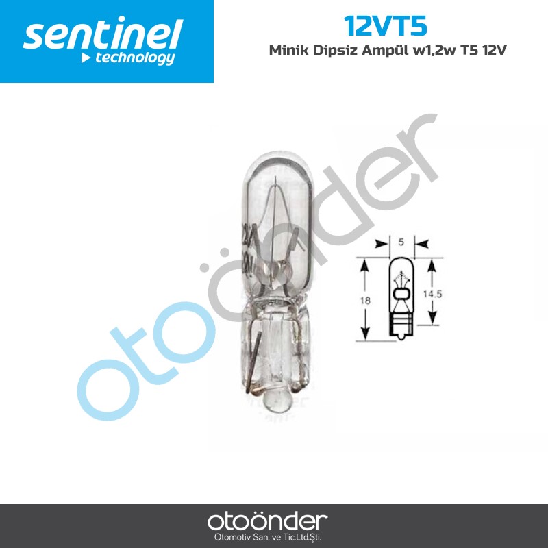 Minik Dipsiz Ampül w1,2w T5 12V