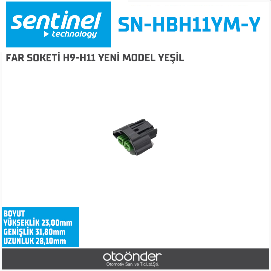FAR SOKETİ H9-H11 YENİ MODEL YEŞİL