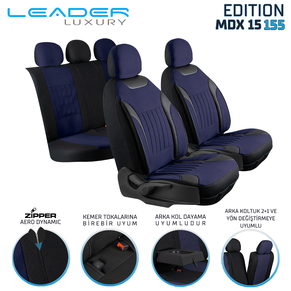 EDİTİON TAY TÜYÜ OTO KILIFI FERMUARLI. LACİVERT