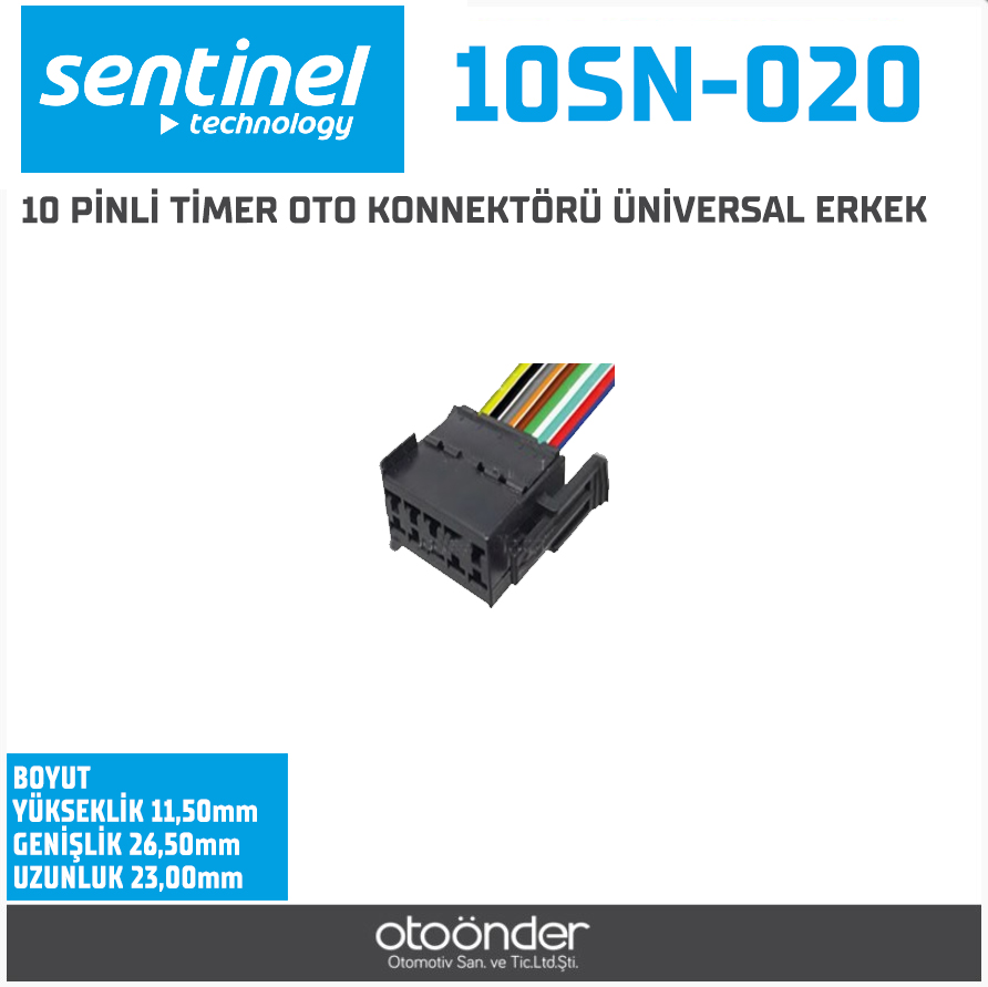 10 PİNLİ TİMER OTO KONNEKTÖRÜ ÜNİVERSAL ERKEK
