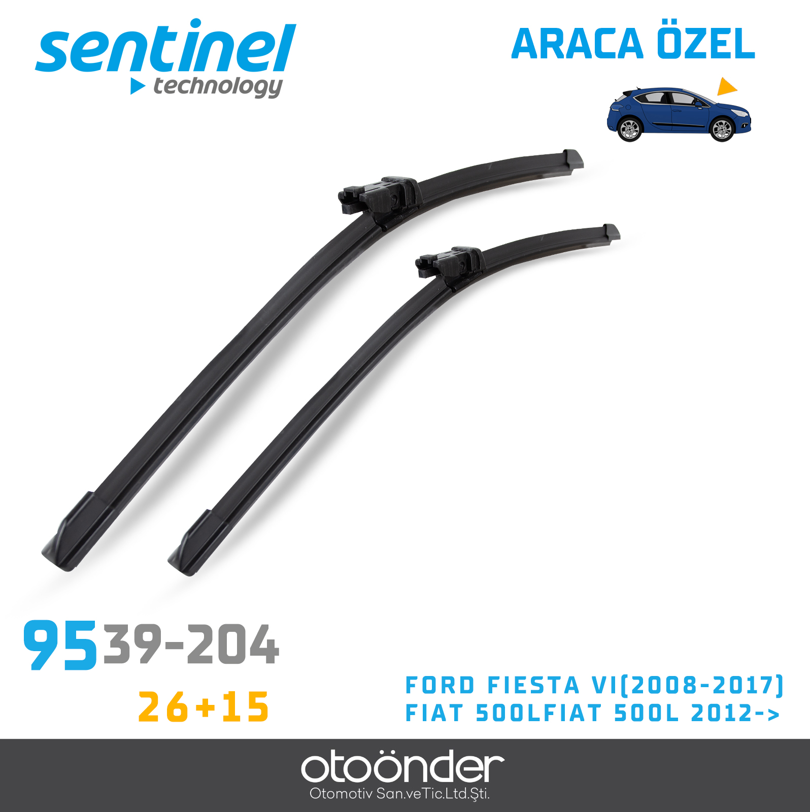 SÜPÜRGE TK ÖN FORD FIESTA VI(2008-2017), FIAT 500LFIAT 500L 2012->,, 26"+15"