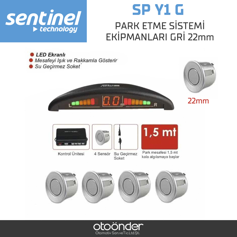 PARK ETME SİSTEMİ EKİPMANLARI GRİ 22mm