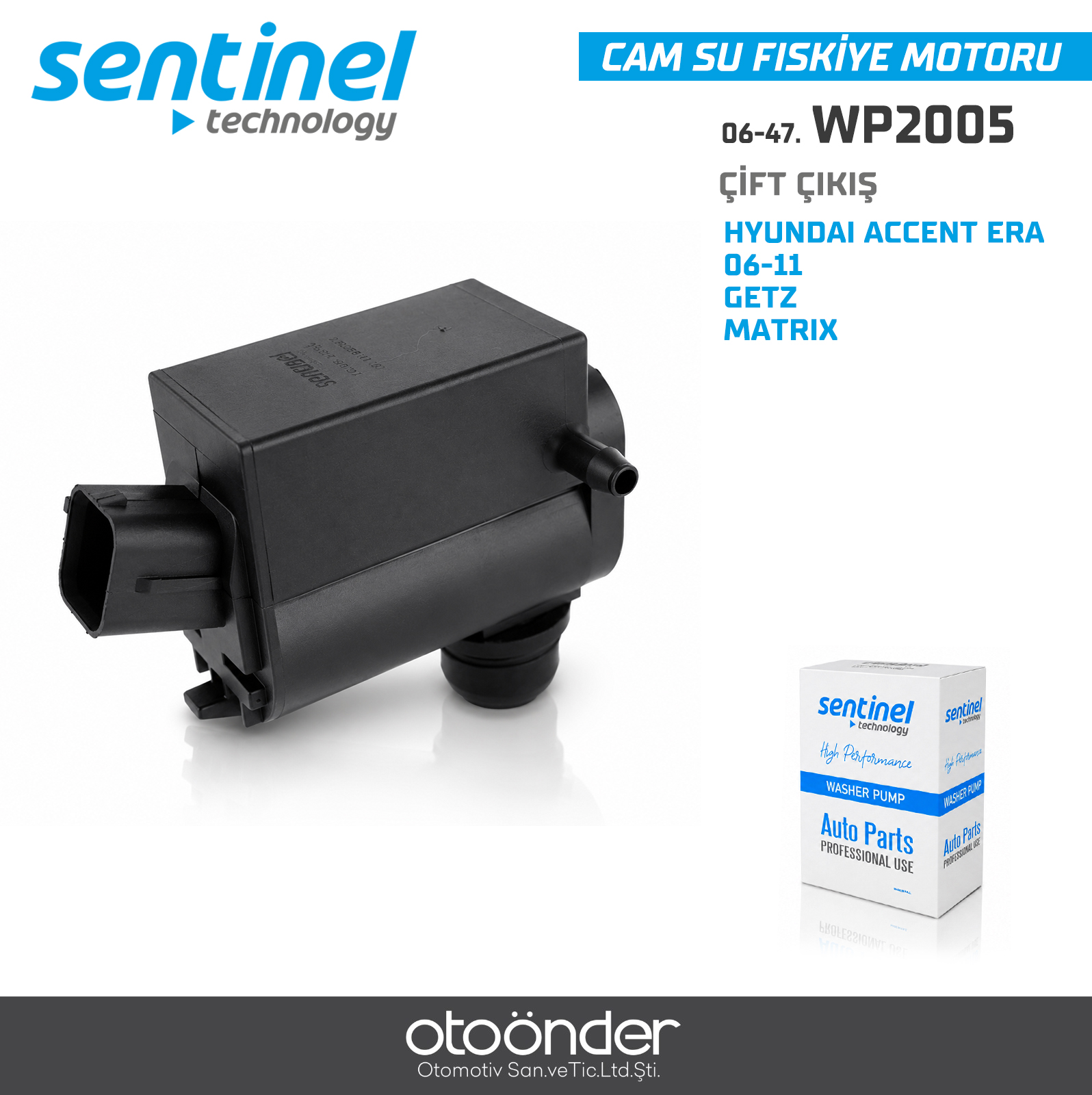 CAM SU FİSKİYE  MOTORU HYUNDAI ACCENT ERA 06-11 GETZ/MATRIX ÇİFT ÇIKIŞ