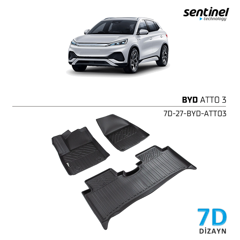 BYD ATTO3 UYUMLU  7D PASPAS SİYAH