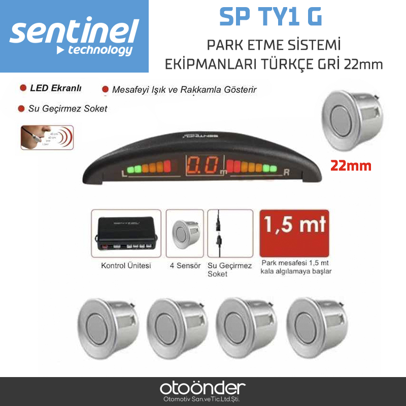 PARK ETME SİSTEMİ EKİPMANLARI TÜRKÇE GRİ 22mm