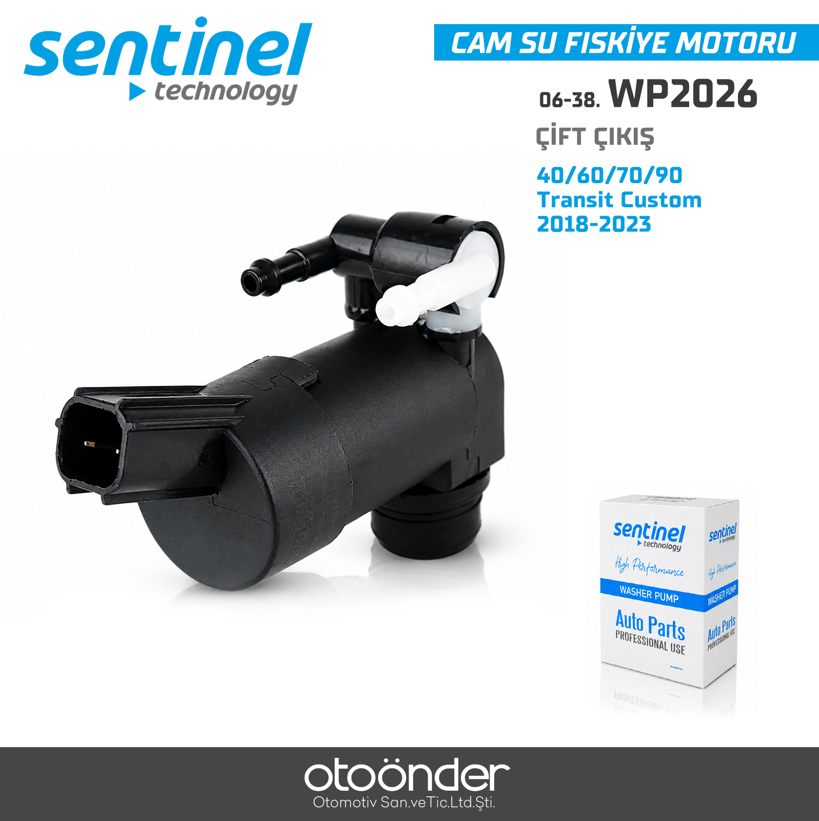 CAM SU FİSKİYE MOTORU ÇİFT ÇIKIŞ   40/60/70/90   Transit Custom  2018-2023