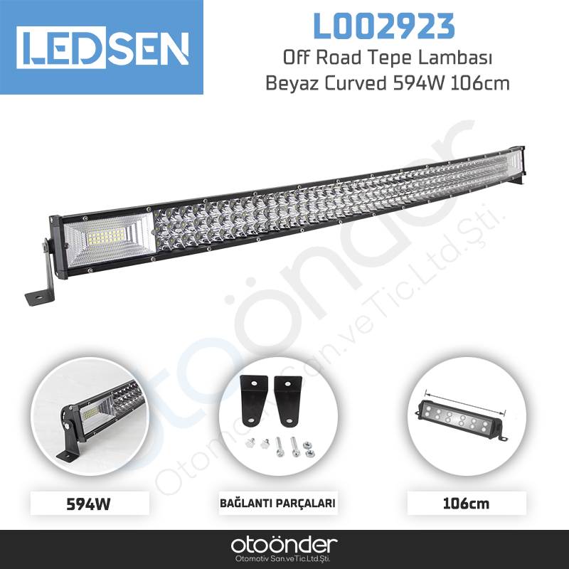 Off Road Tepe Lambası Beyaz Curved 594W 106cm