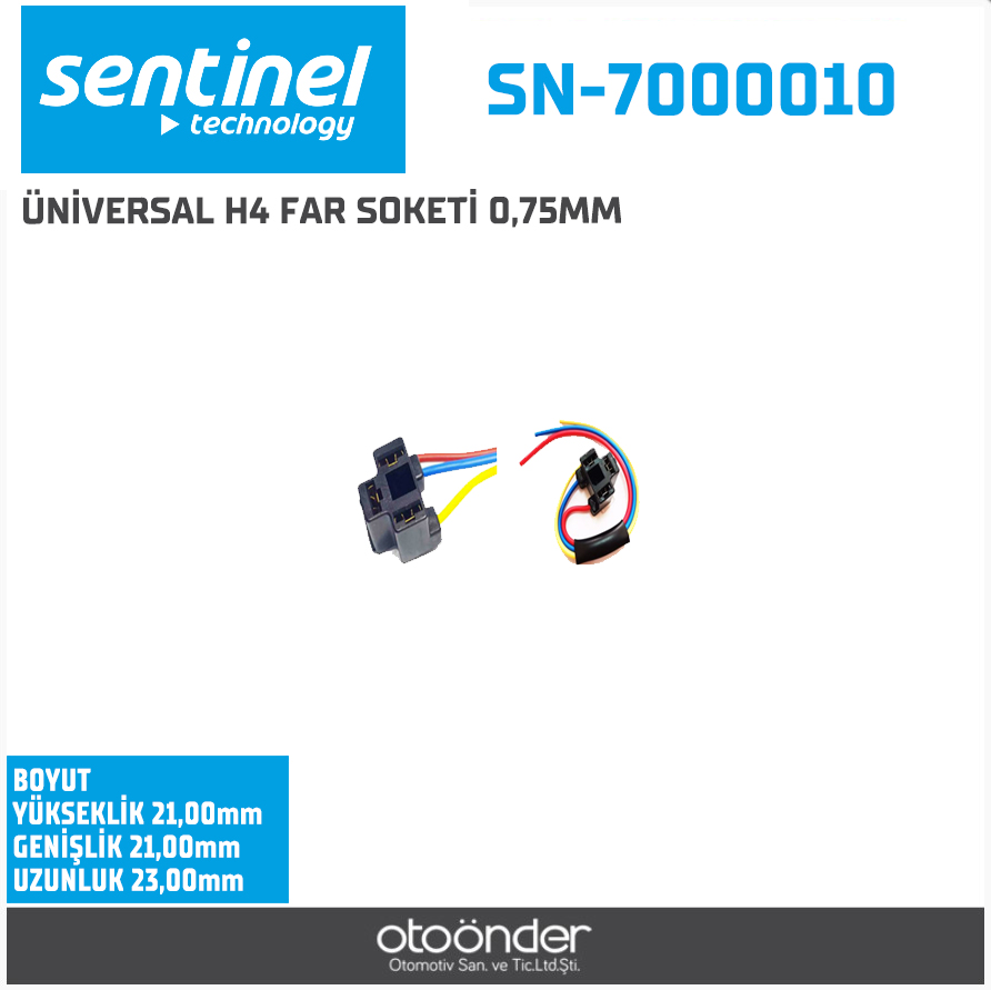 ÜNİVERSAL H4 FAR SOKETİ 0,75MM