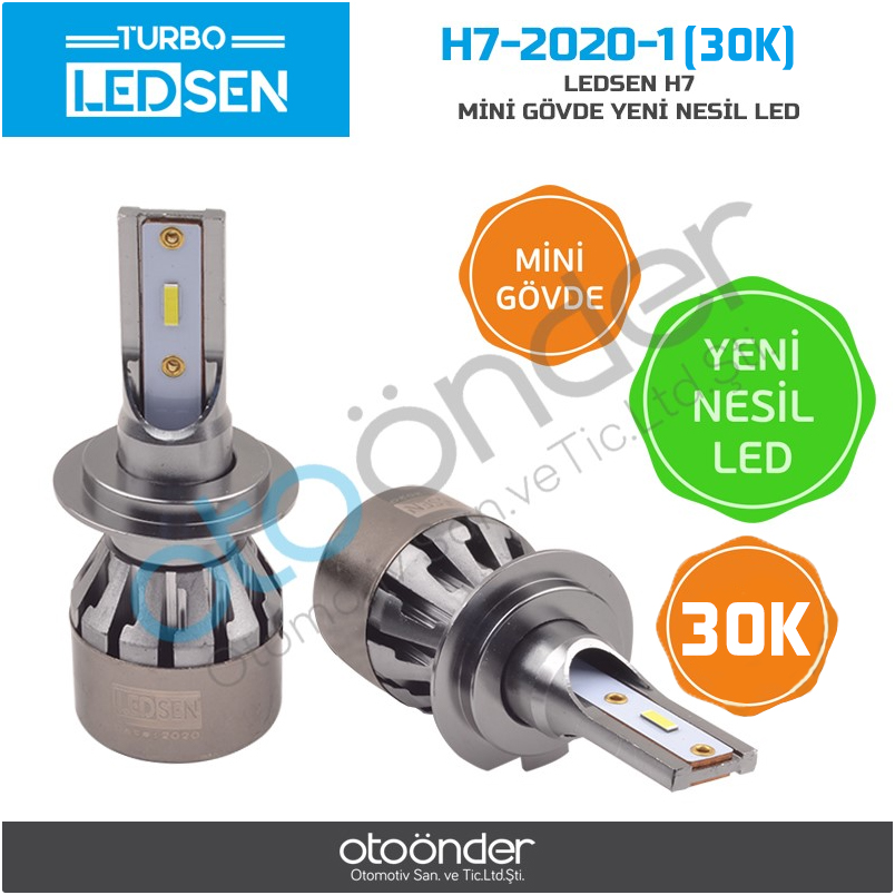 LEDSEN H7 LED XENON 12V MİNİ GÖVDE YENİ NESİL LED30K