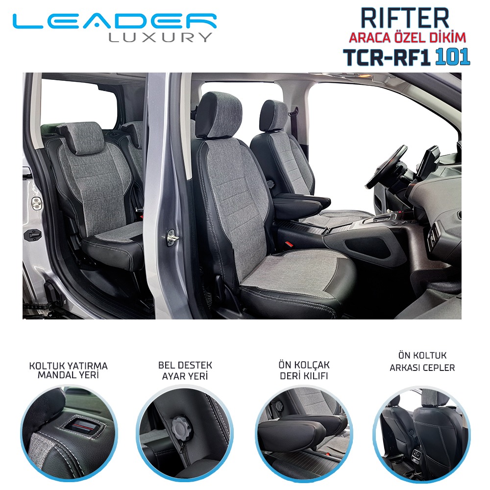 PEUGEOT RIFTER  ARKA KOLTUK  TEK TEK 3LÜ KETEN. DERİ FÜME