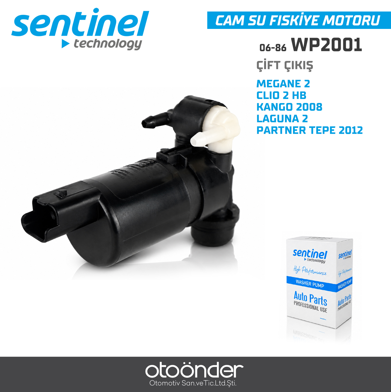 CAM SU FİSKİYE MOTORU ÇİFT ÇIKIŞ  MEGANE 2 / CLIO2 HB/ KANGO 2008 /LAGUNA 2 /PARTNER TEPE 2012