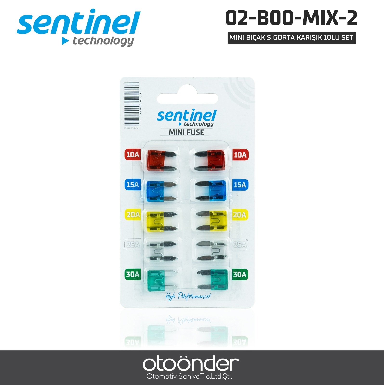 MİNİ BIÇAK SİGORTA KARIŞIK 10LU SET. PAKETTE 10A, 15A, 20A, 25A, 30A, VAR.