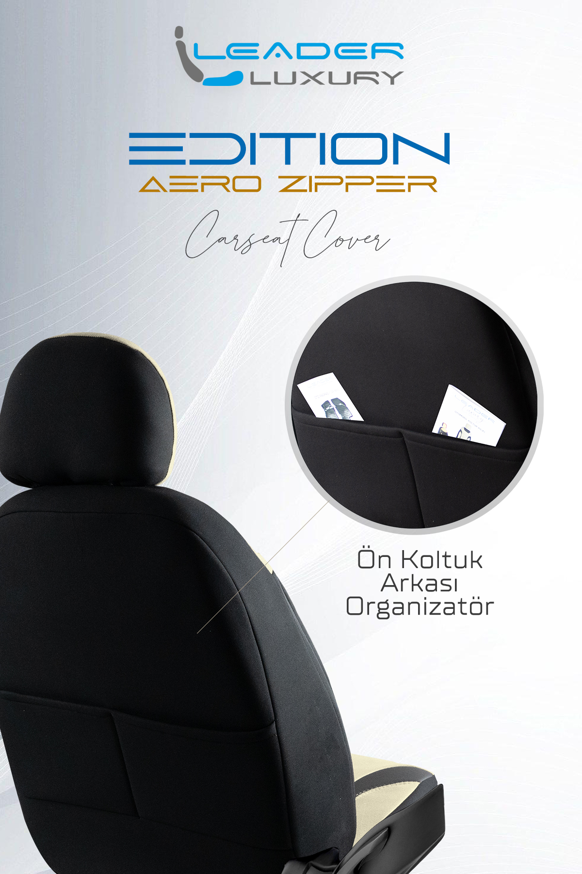 EDİTİON TAY TÜYÜ OTO KILIFI FERMUARLI. BEJ