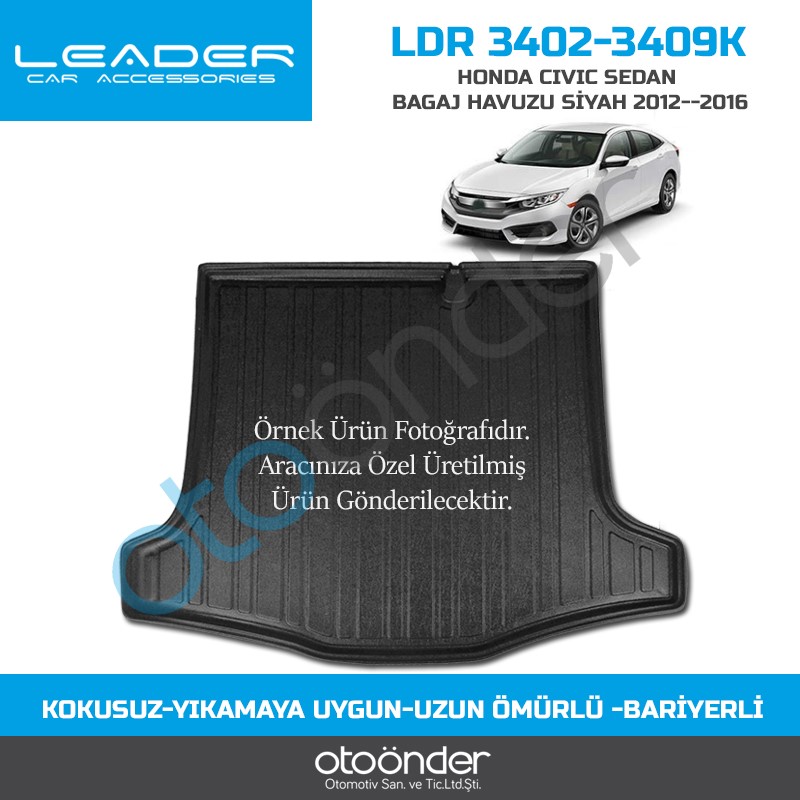 HONDA CIVIC SEDAN BAGAJ HAVUZU SİYAH 2012--2016