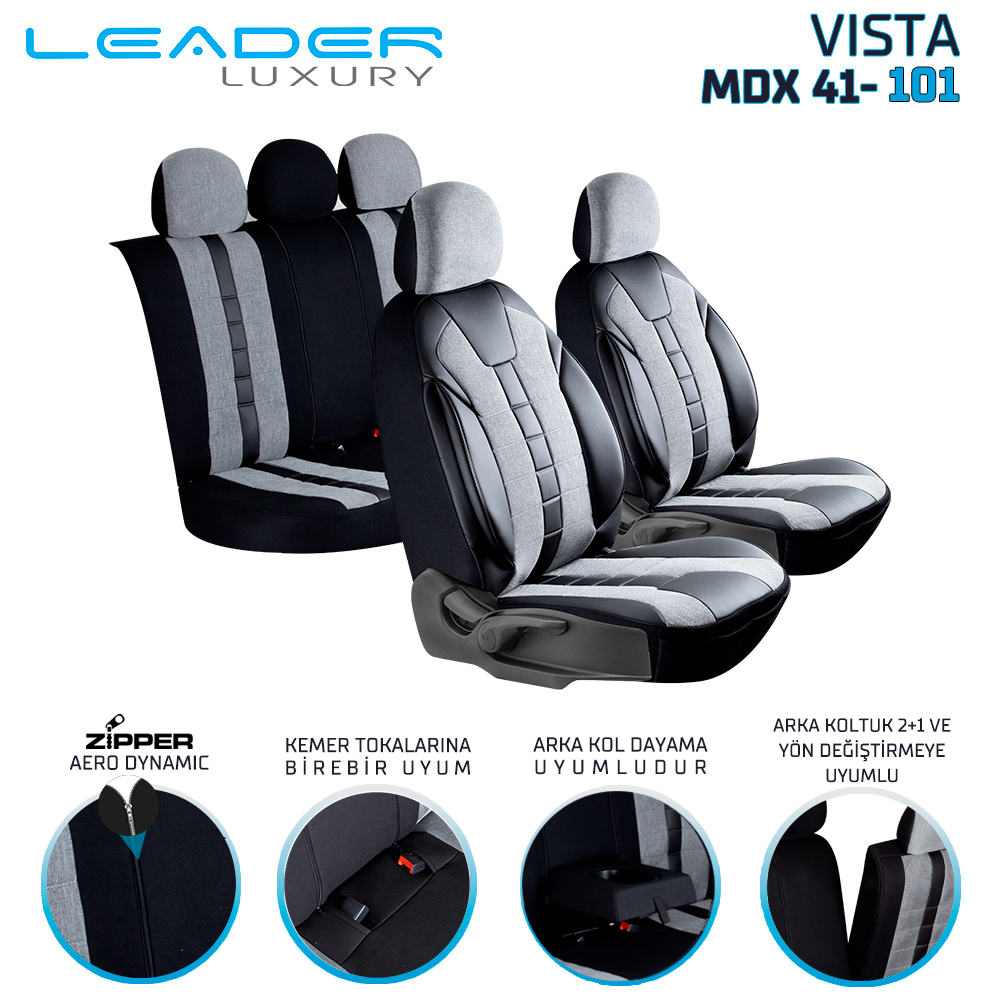 VİSTA OTO KILIFI STANDART FÜME_ LEADER