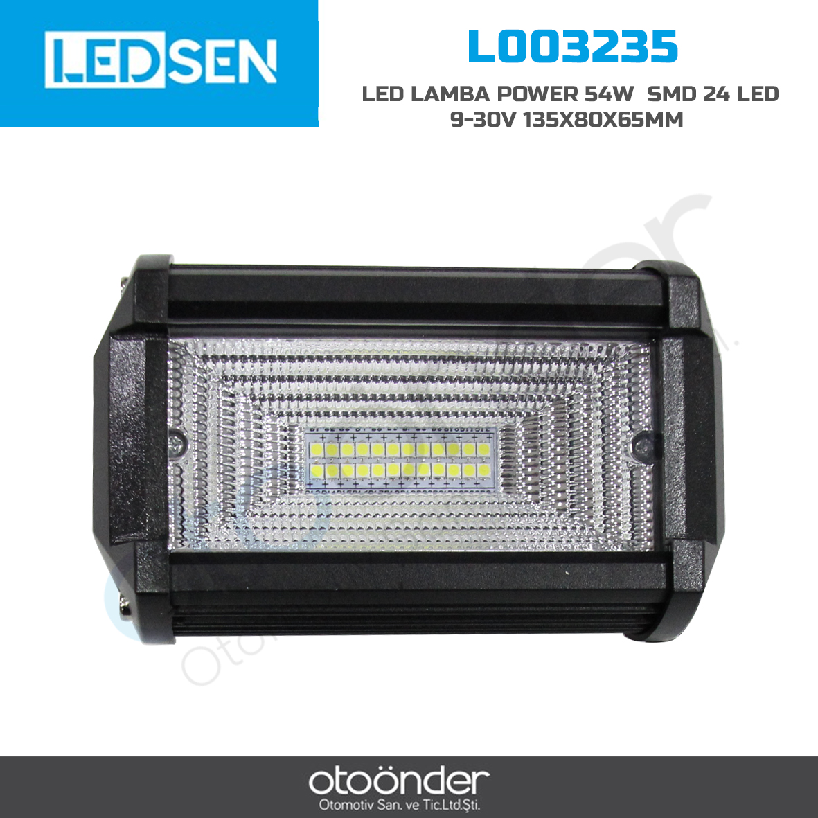 LED LAMBA POWER 54W  SMD 24 LED 9-30V 135X80X65mm