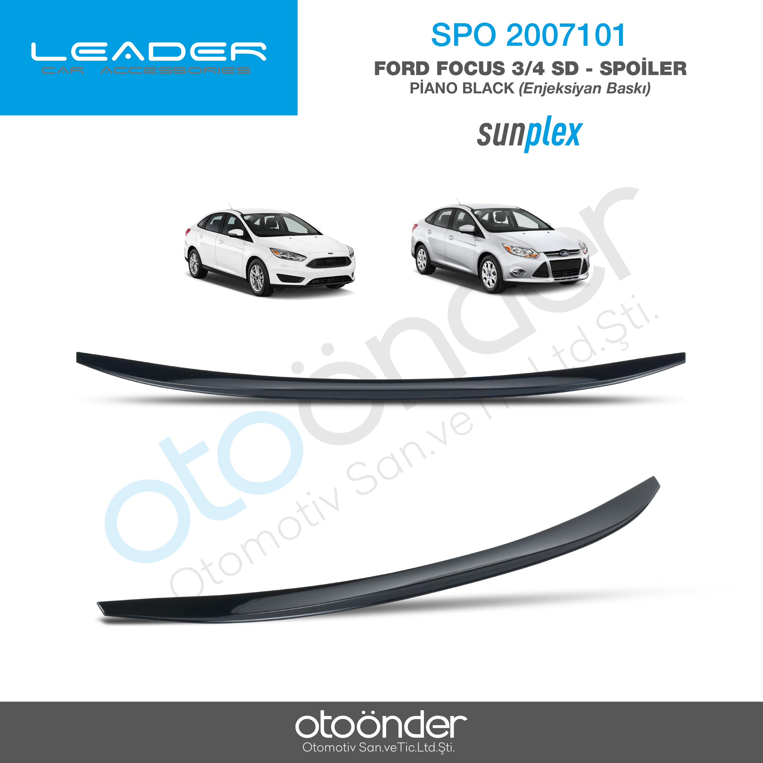 FORD FOCUS 3-4 SD 2015-2019 SPOİLER PİANO BLACK(ENJEKSİYON BASKI)