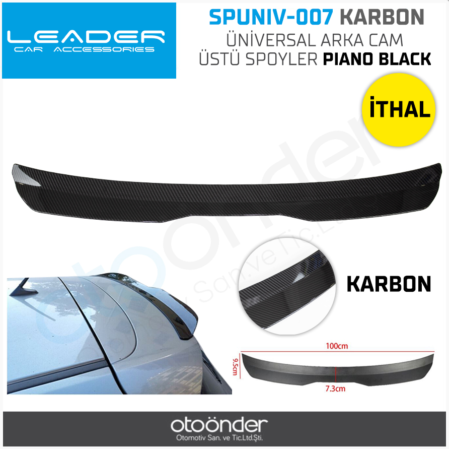 ÜNİVERSAL ARKA CAM  ÜSTÜ SPOYLER KARBON  İTHAL