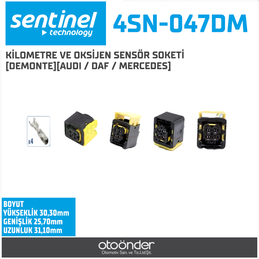 KİLOMETRE VE OKSİJEN SENSÖR SOKETİ [DEMONTE][AUDI/ DAF / MERCEDES]