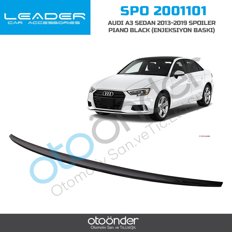 AUDI A3 SEDAN 2013-2019 SPOİLER PİANO BLACK(ENJEKSİYON BASKI)