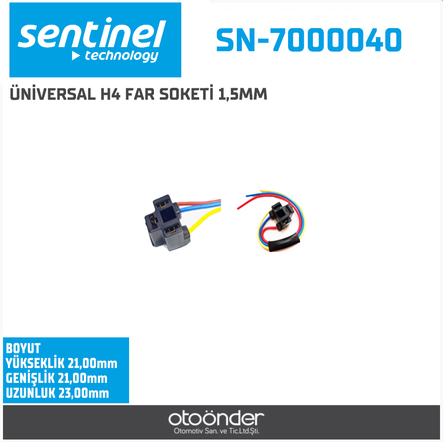 ÜNİVERSAL H4 FAR SOKETİ 1,5MM