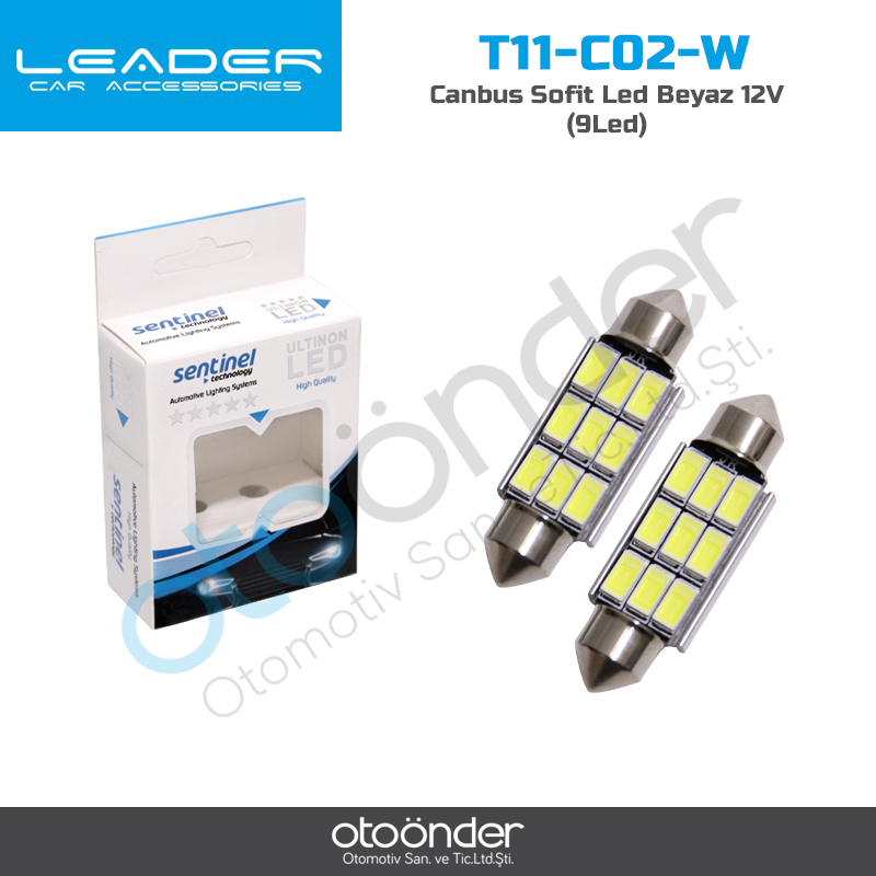 CANBUS SOFİT 39mm BEYAZ 9 SMD 12V LED AMPÜL