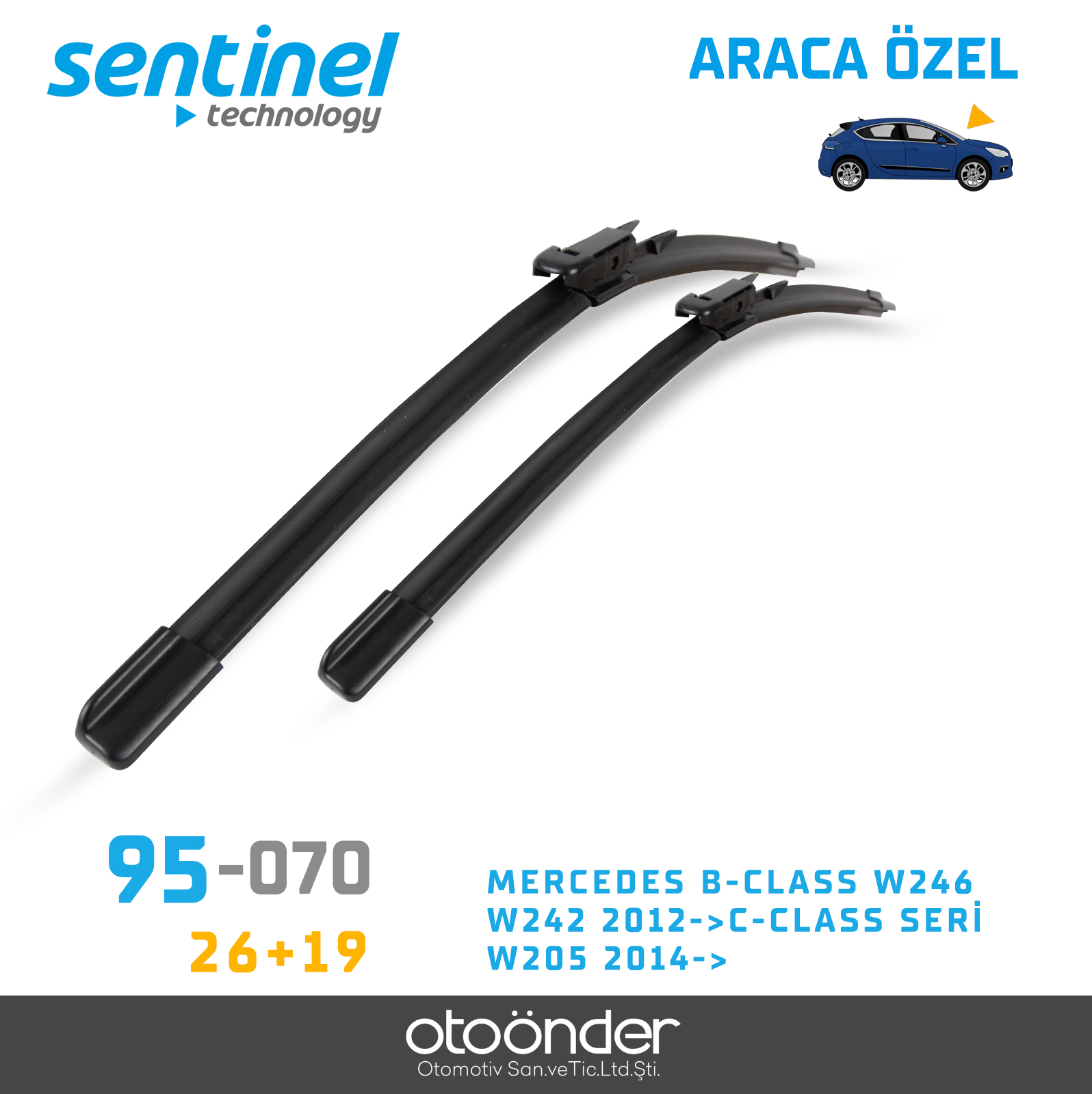 SÜPÜRGE TK ÖN MERCEDES B-CLASS W246 , W242 2012->C-CLASS SERİ W205 2014->  26"+19"