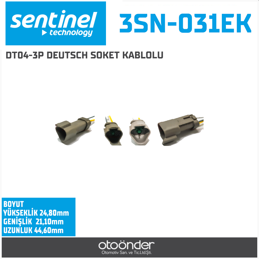 DT04-3P DEUTSCH SOKET KABLOLU