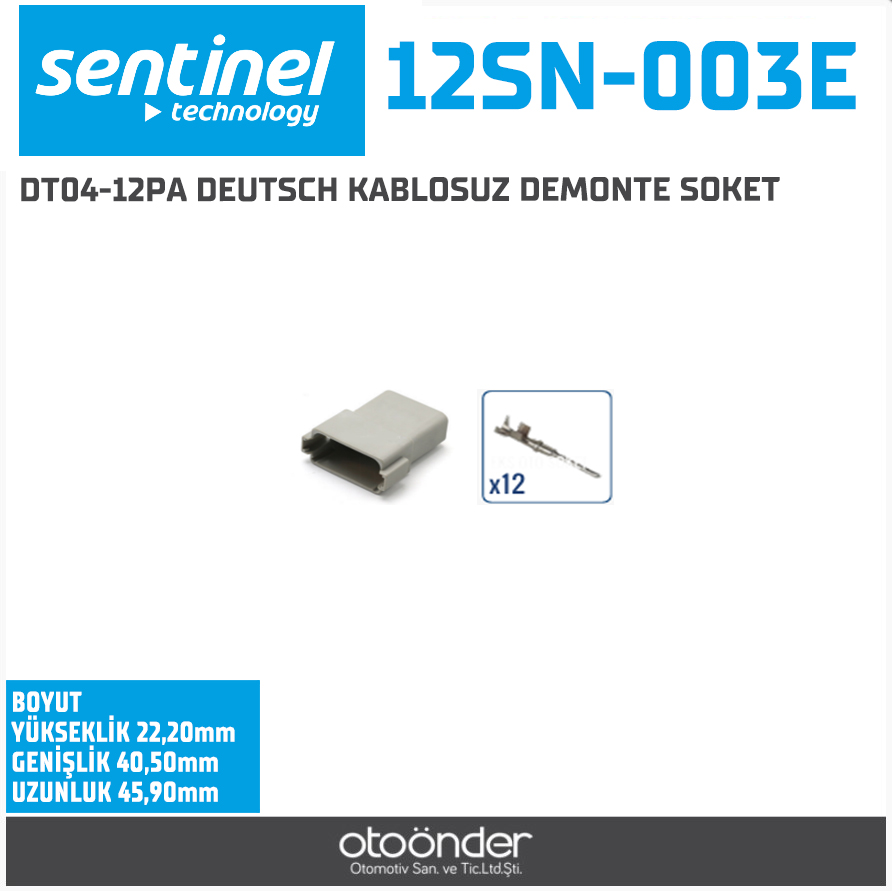 DT04-12PA DEUTSCH KABLOSUZ DEMONTE SOKET