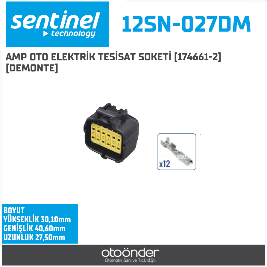 AMP OTO ELEKTRİK TESİSAT SOKETİ [174661-2]. [DEMONTE]