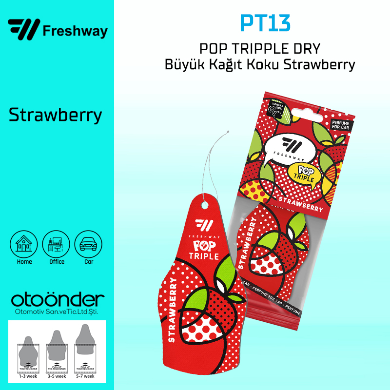 POP TRIPPLE DRY Büyük Kağıt Koku StrawberryFresh Way