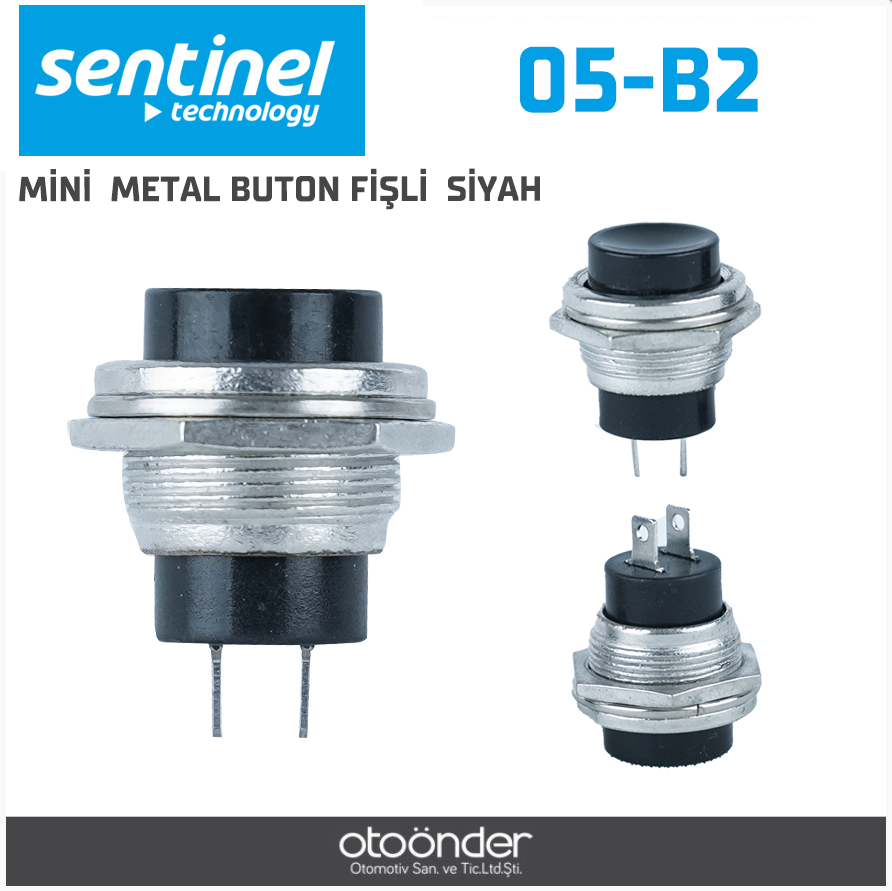 MİNİ  METAL BUTON FİŞLİ  SİYAH